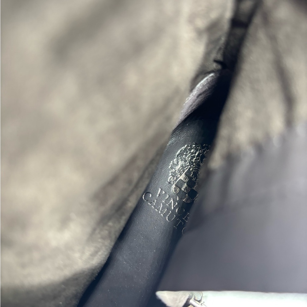 Wethima Suede Mid Calf Boots Vince Camuto Gray Zip Western Festival Fall 8.5 - Picture 10 of 11